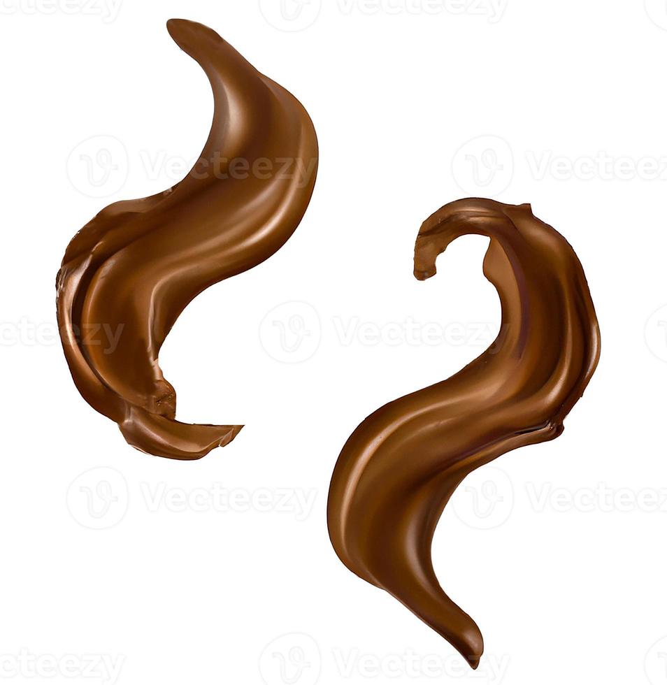 Chocolate, cocoa and coffee splashes. photo