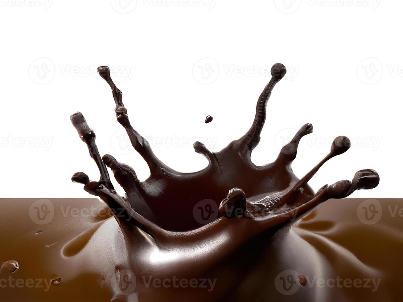 salpicaduras de chocolate, cacao y café. foto