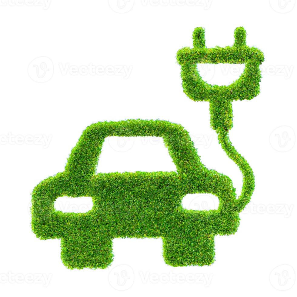 Eco car icon isolated on white background. photo