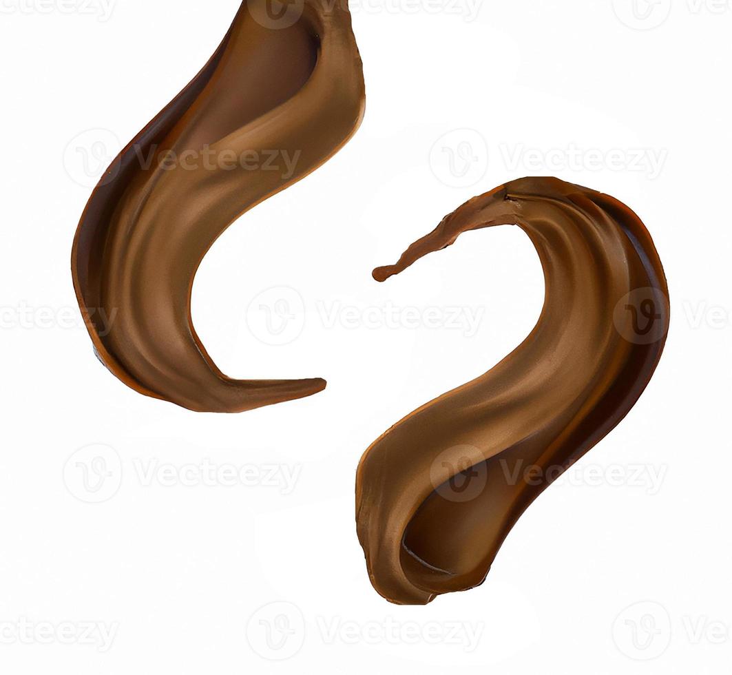 Chocolate, cocoa and coffee splashes. photo