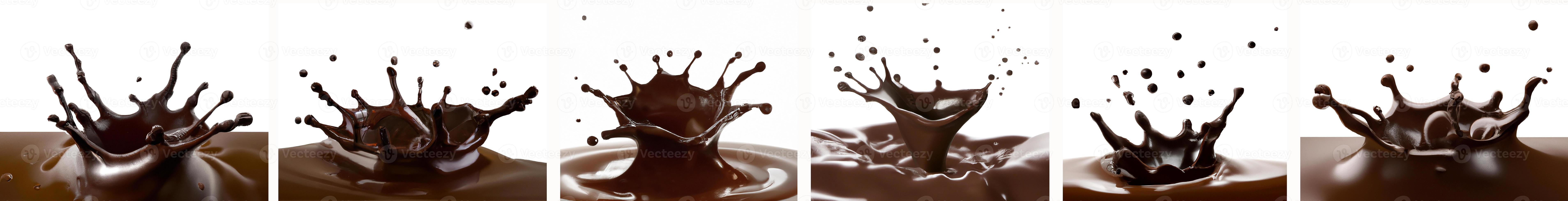 Chocolate, cocoa and coffee splashes. photo