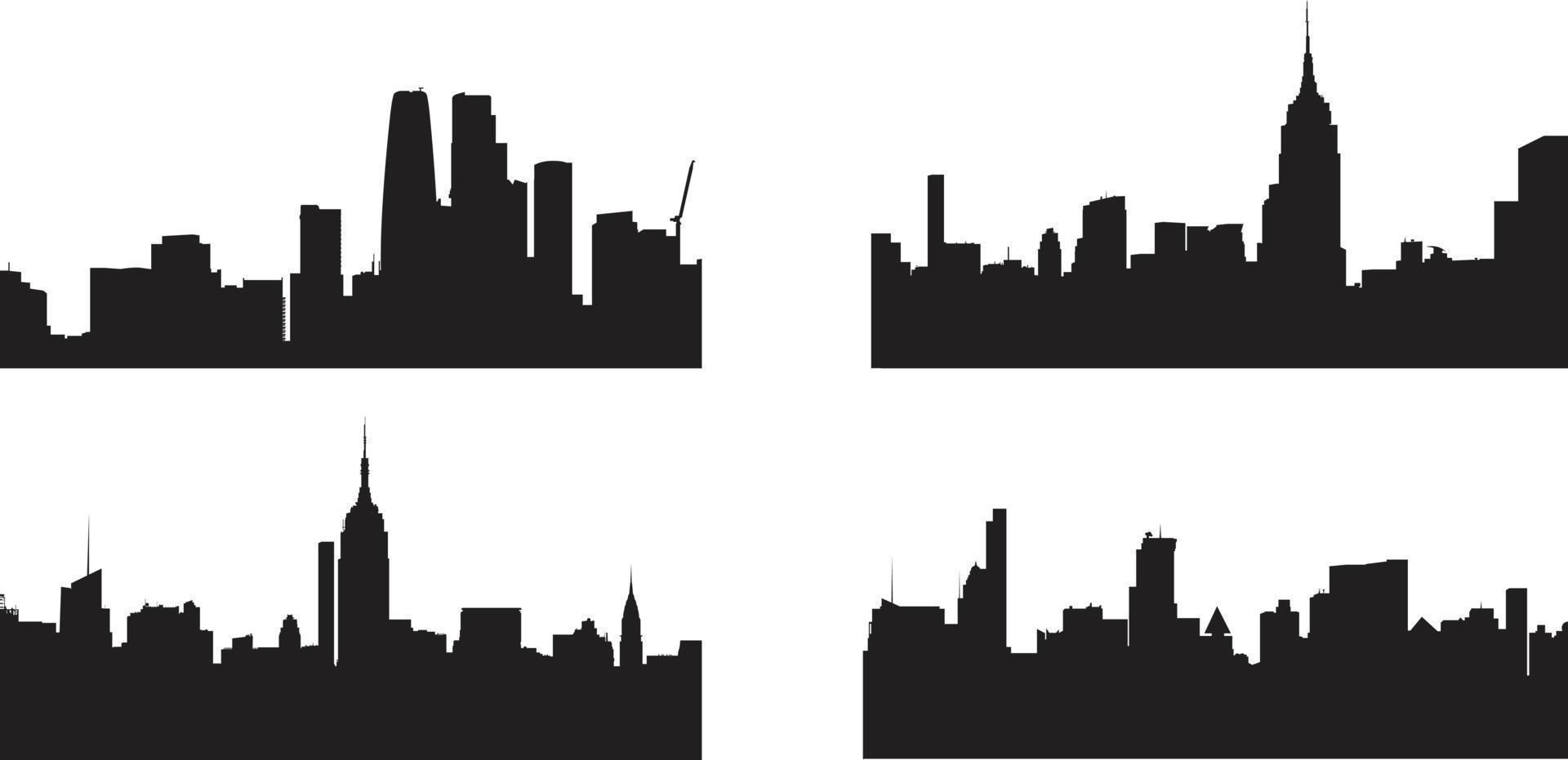 una colección vectorial de paisajes urbanos para composiciones artísticas. vector