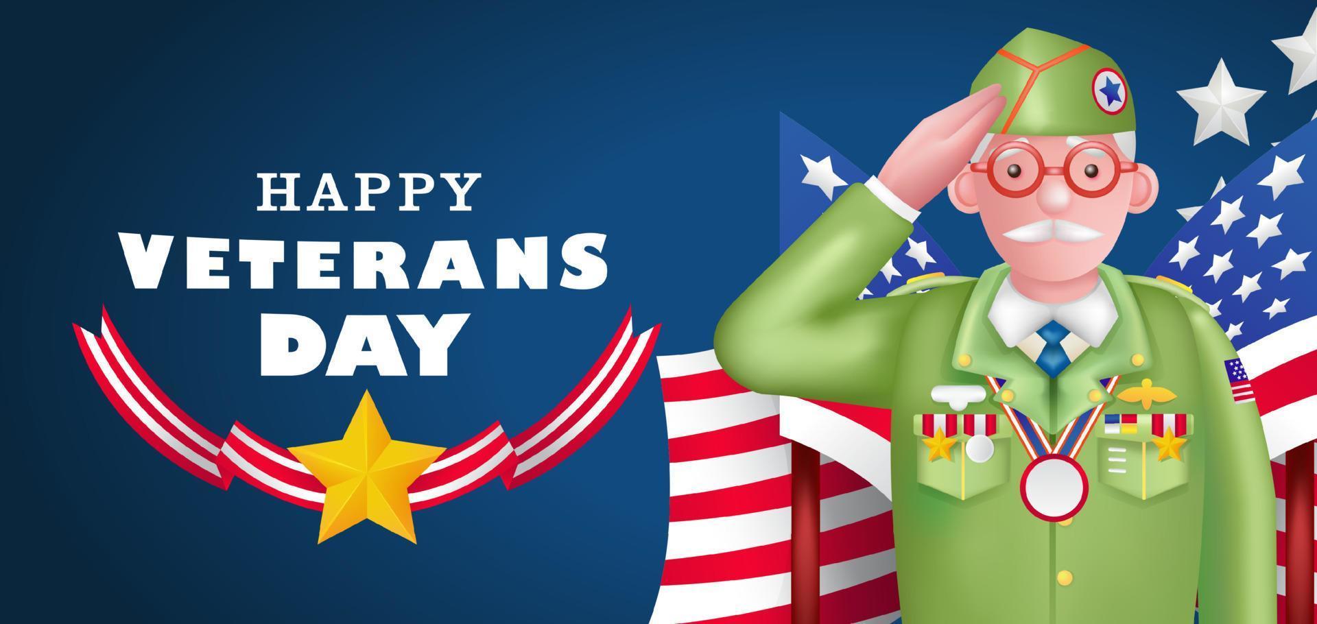 Happy Veterans Day, veterans respect for the country. Suitable for events vector