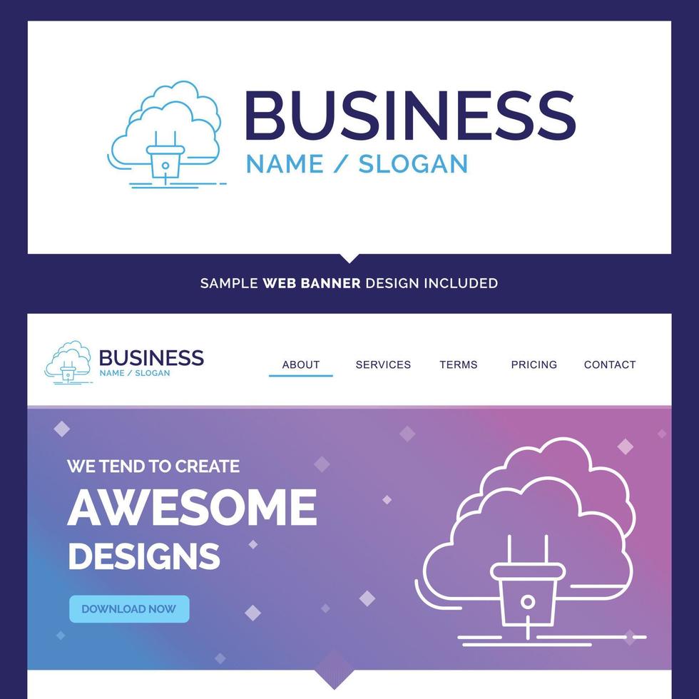 Beautiful Business Concept Brand Name Cloud.  banner vector