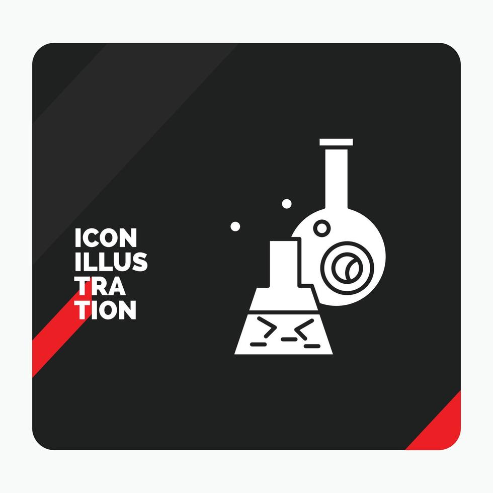 Red and Black Creative presentation Background for beaker. lab. test. tube. scientific Glyph Icon vector