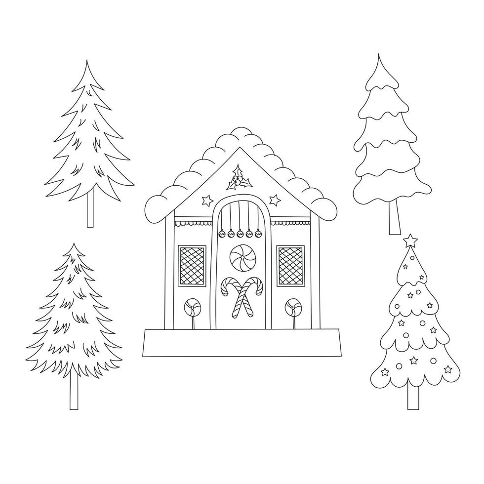 Christmas Element Line art vector