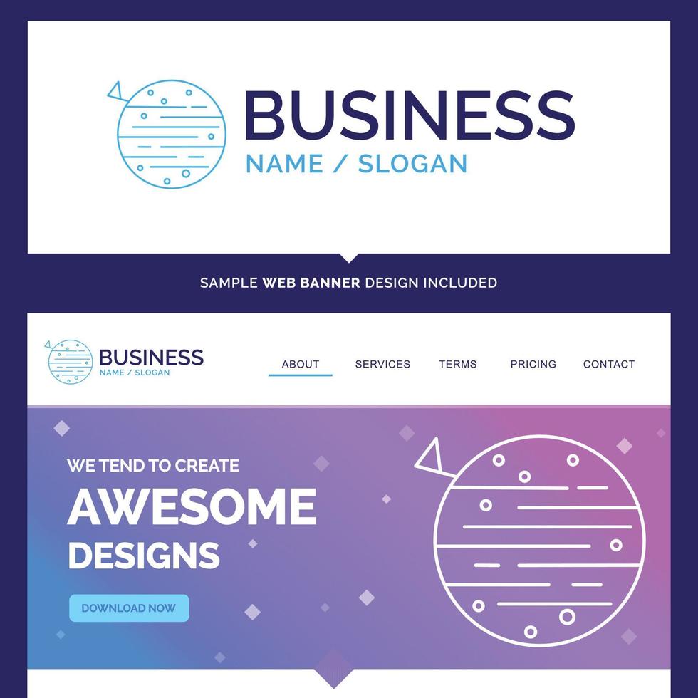 Beautiful Business Concept Brand Name moon. planet Banner vector