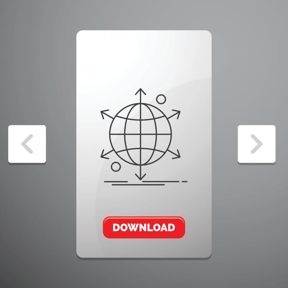 business. international. net. network. web Line Icon vector