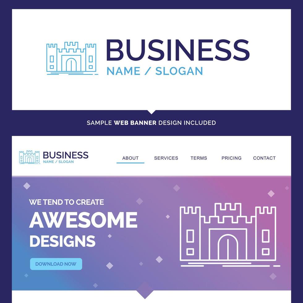 Beautiful Business Concept Brand Name Castle vector