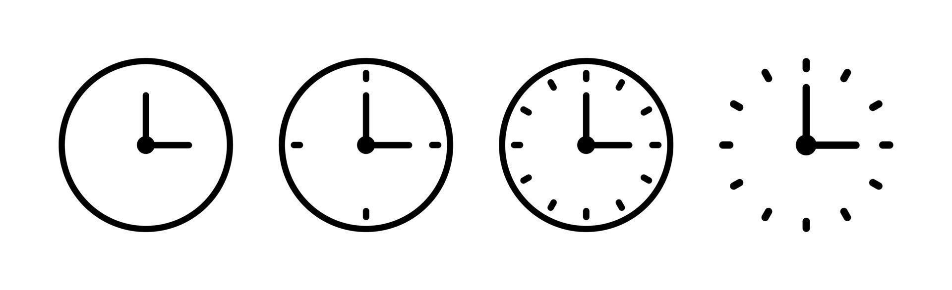Time and round clock icon set, circle arrow icon - Vector