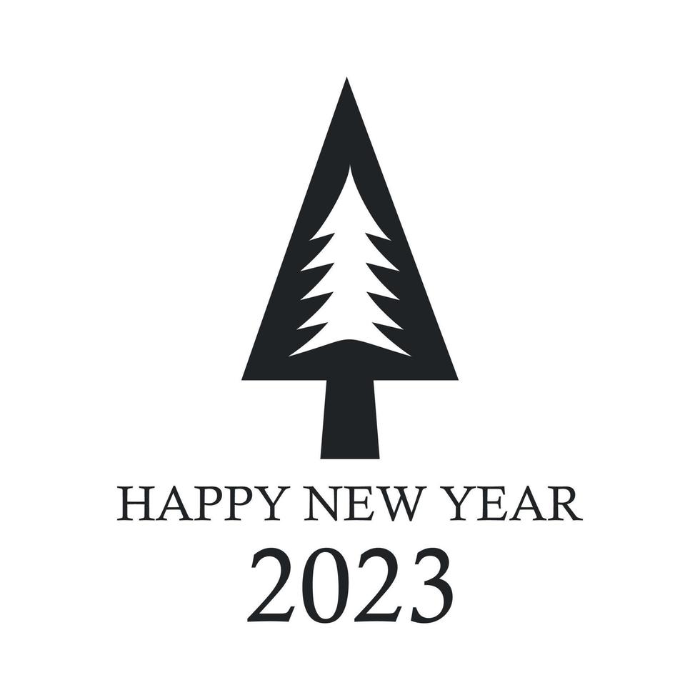 Abstract Christmas tree, holiday symbol christmas, new year 2023 - Vector