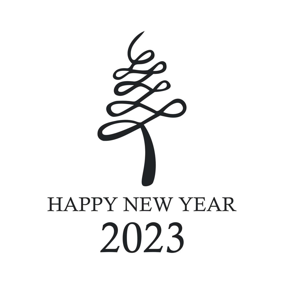 Abstract Christmas tree, holiday symbol christmas, new year 2023 - Vector