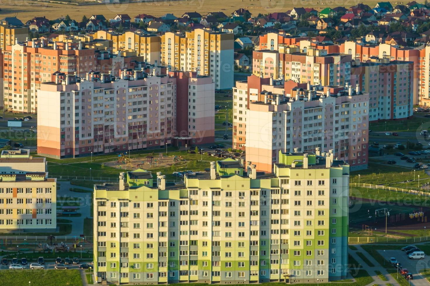 panoramic view of the residential area of high-rise buildings photo