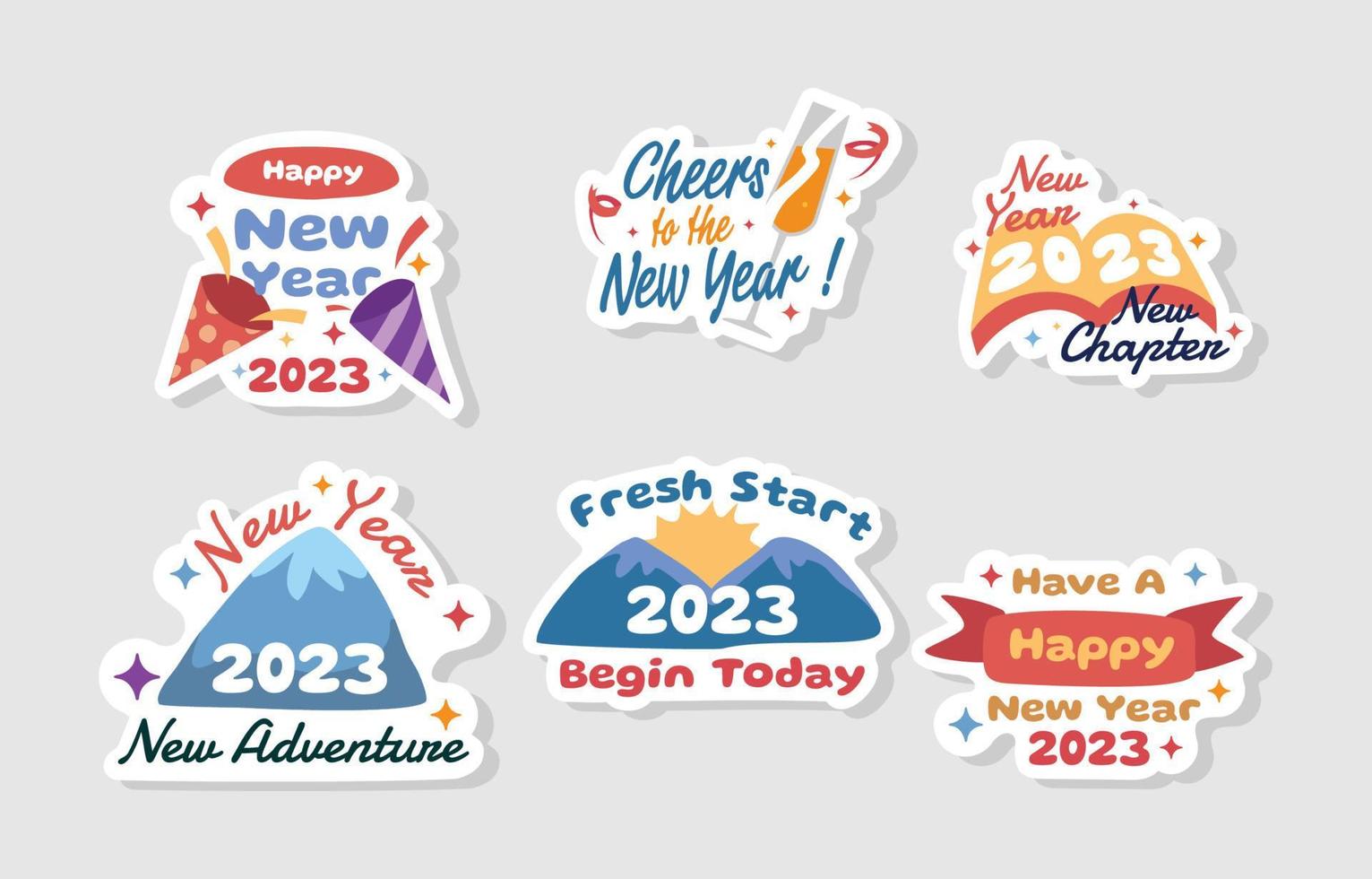 New Year Chat Stickers vector