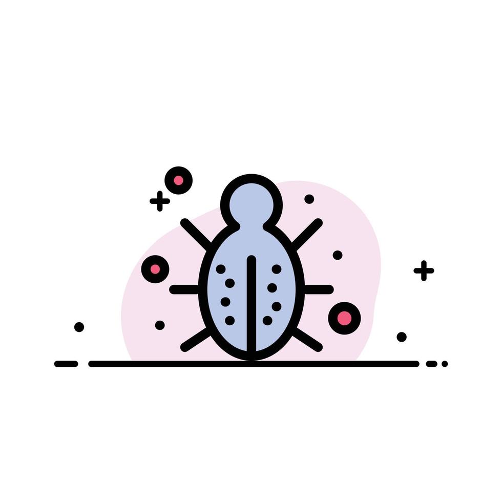 Bug Internet Network Protection Security  Business Flat Line Filled Icon Vector Banner Template