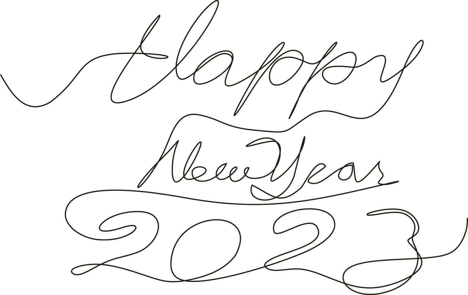 new year's theme continuous line illustration design vector