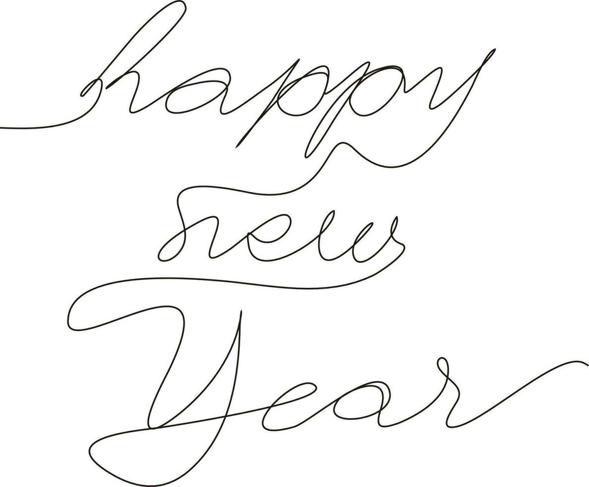 new year's theme continuous line illustration design vector