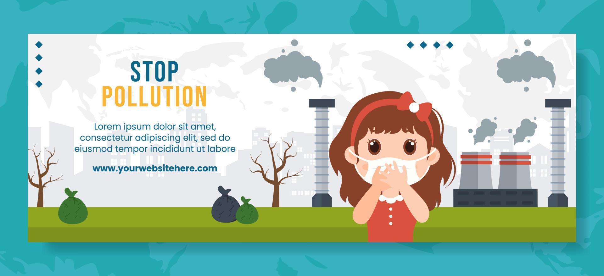 National Pollution Prevention Day Cover Flat Cartoon Hand Drawn Templates Illustration vector