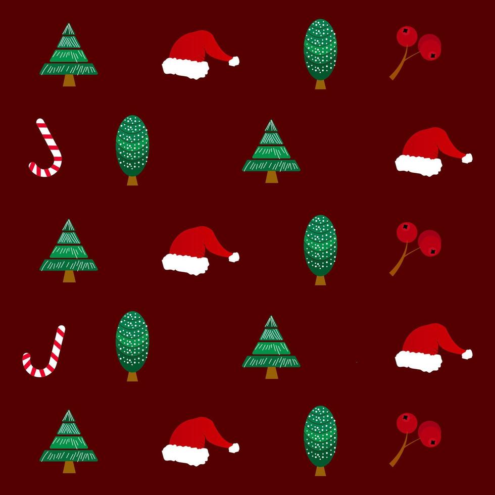 vector ilustración fondo rojo patrón navidad