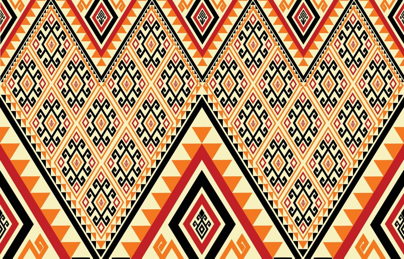 diseño tradicional de patrones sin fisuras de ikat oriental étnico geométrico para fondo, alfombra, papel pintado, ropa, envoltura, batik, tela, patrón de colores, ilustración vectorial. estilo de bordado vector