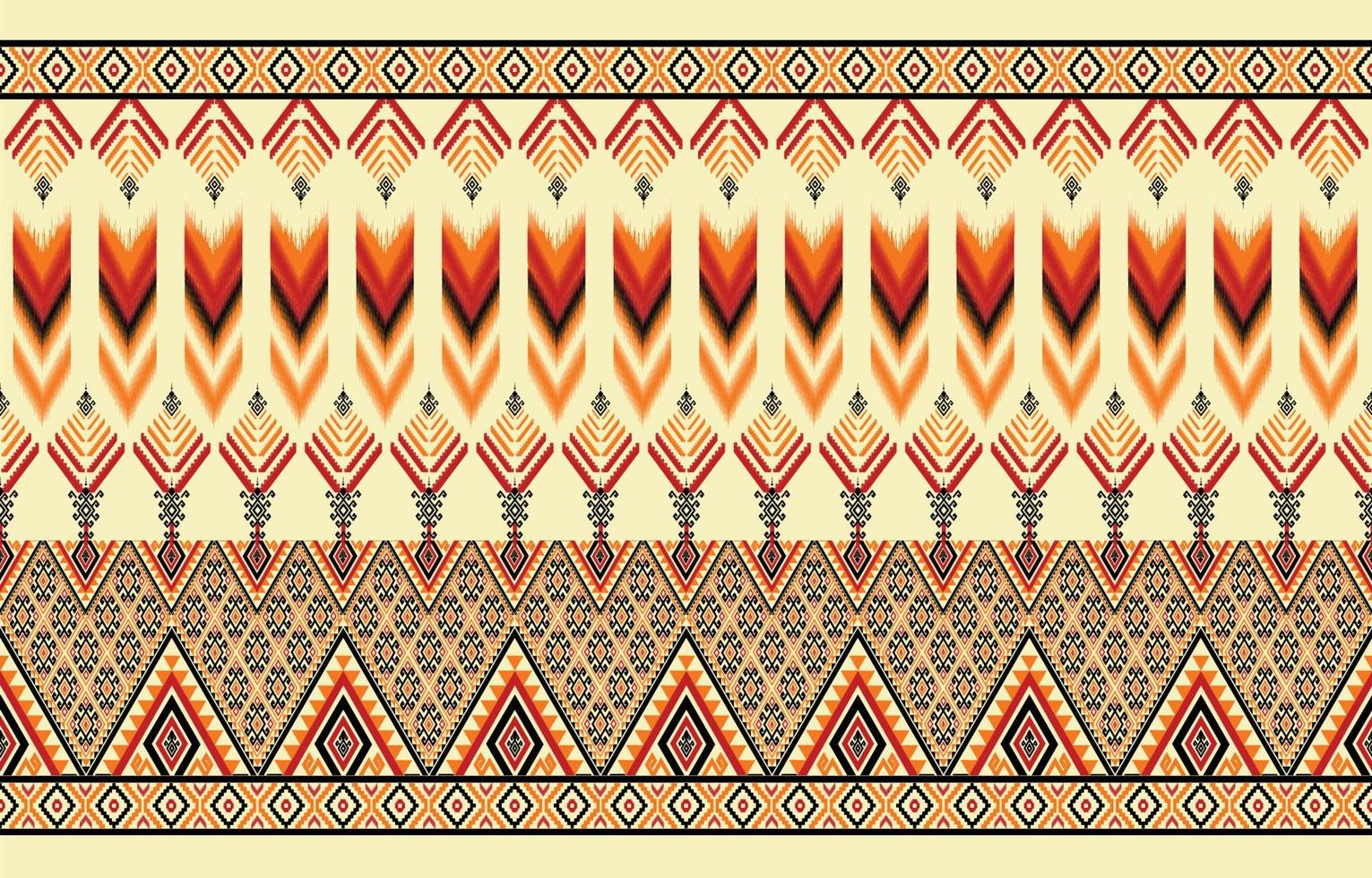 Colorful ikat pattern, ethnic oriental ikat seamless art style. Design for background, carpet, wallpaper, clothing, wrapping, Batik, fabric, backdrop, sarong, and Vector illustration. embroidery style