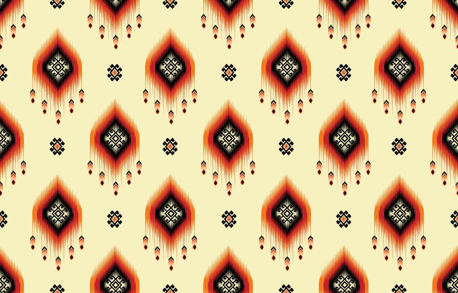 Colorful ikat pattern, ethnic oriental ikat seamless art style. Design for background, carpet, wallpaper, clothing, wrapping, Batik, fabric, backdrop, sarong, and Vector illustration. embroidery style