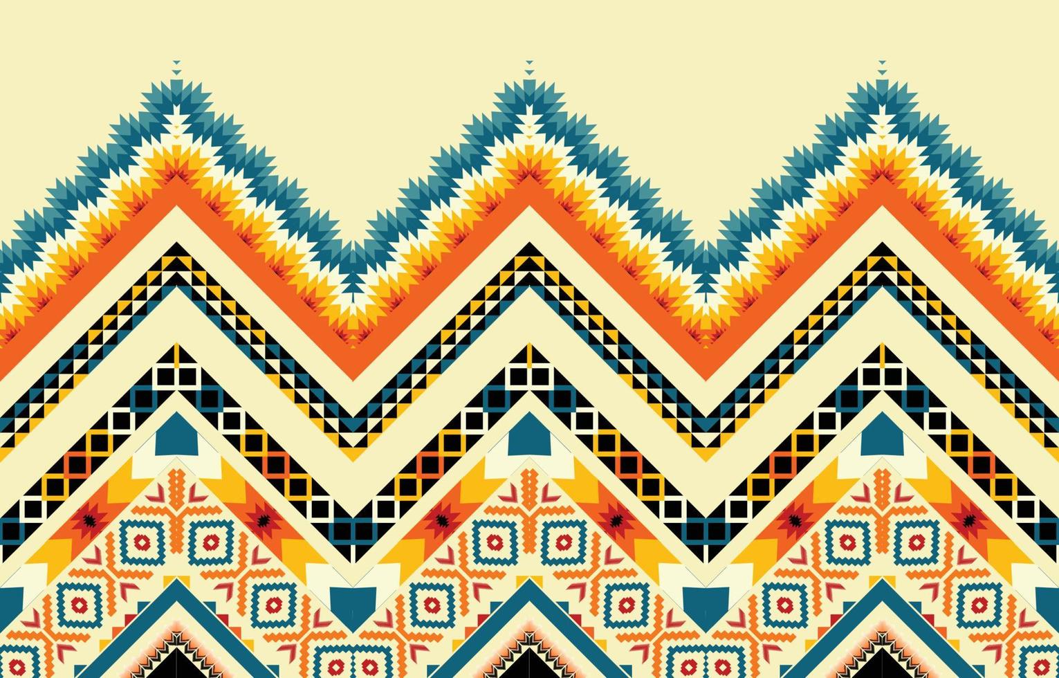 Geometric ethnic oriental ikat Zigzag seamless pattern traditional. Design for background, carpet, wallpaper, clothing, wrapping, Batik, fabric, linoleum, tile. Vector illustration. embroidery style.