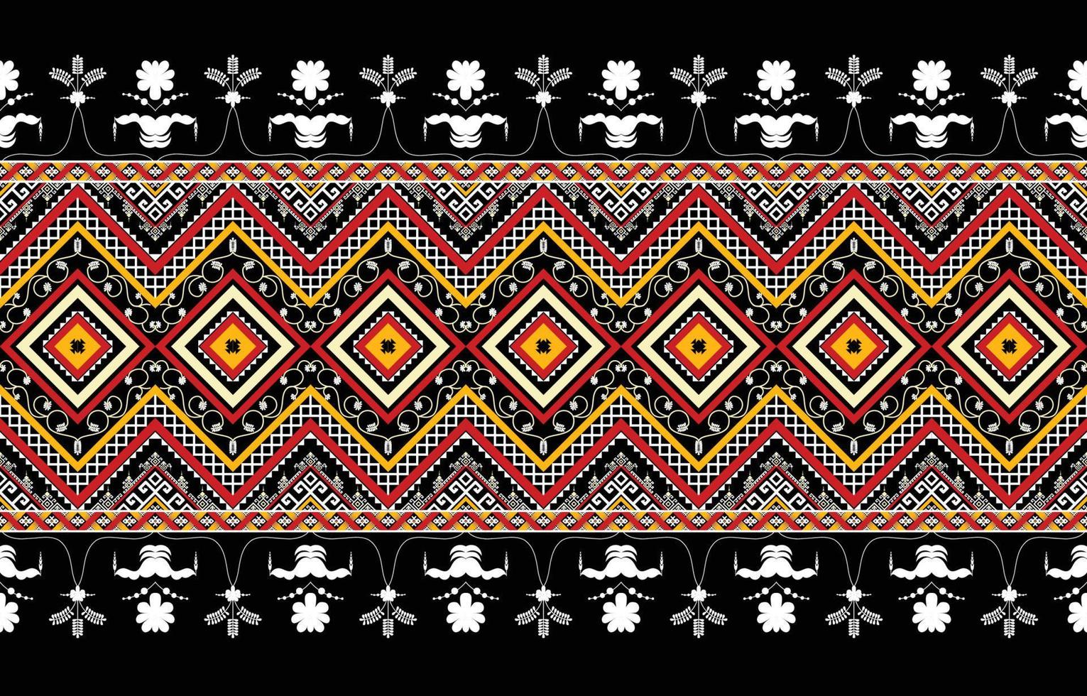 Geometric ethnic oriental ikat Zigzag seamless pattern traditional. Design for background, carpet, wallpaper, clothing, wrapping, Batik, fabric, linoleum, tile. Vector illustration. embroidery style.