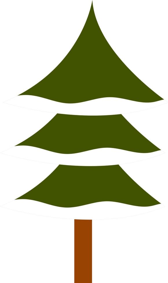 Green tree in the snow. vector