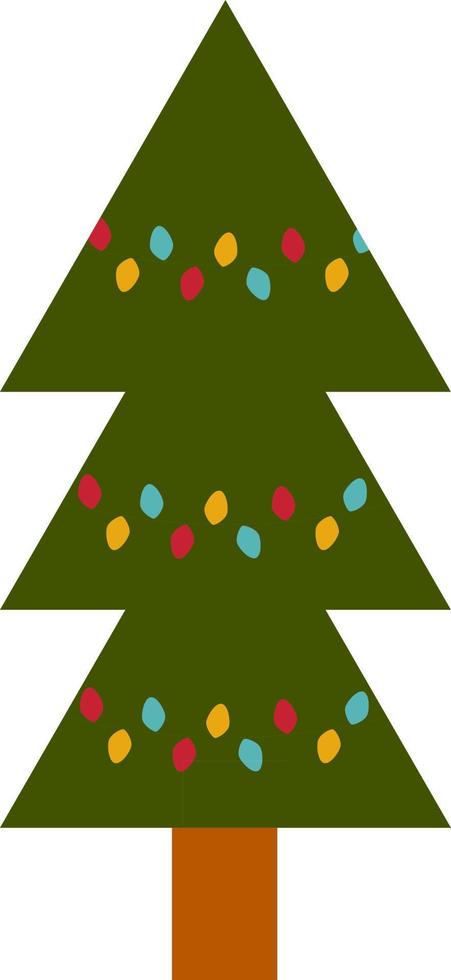 Christmas tree in lights. vector