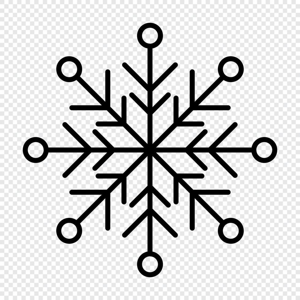 Snowflake. Snowflake icon. Simple snowflake icon in line style design. Snow snowflake symbol. Vector illustration