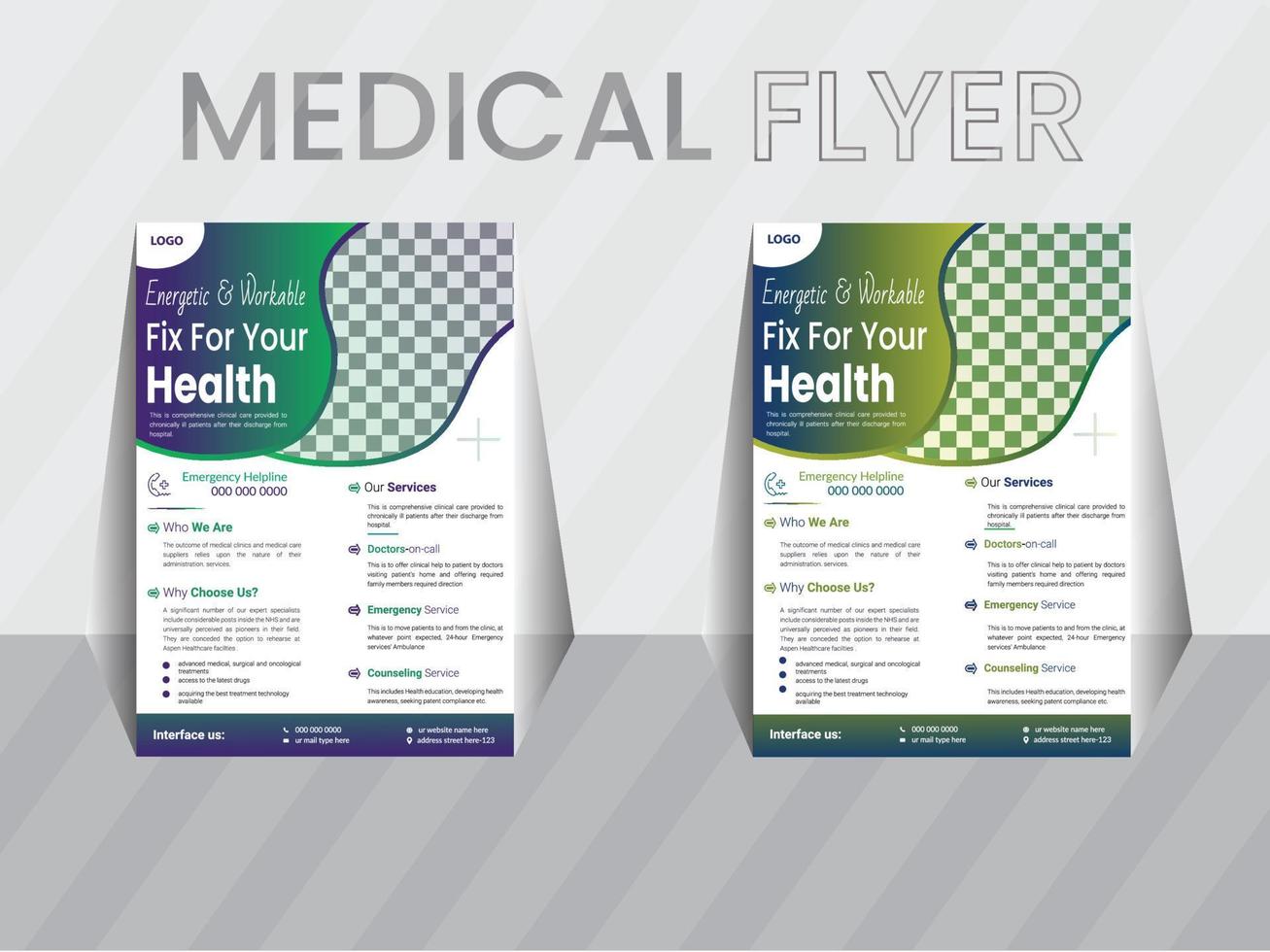 Healthcare medical flyer template, modern vector clinic poste design layout.