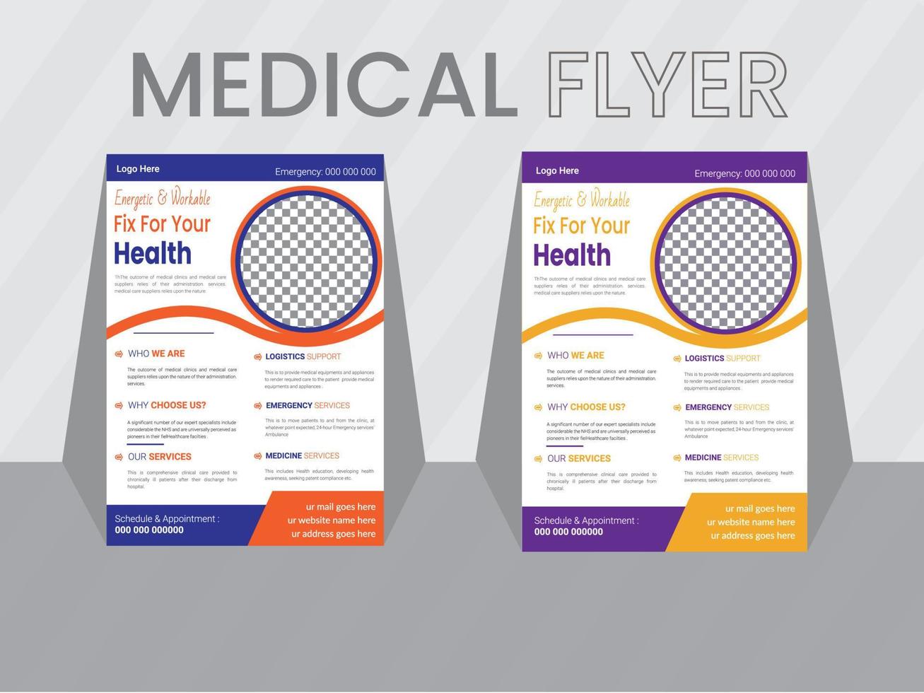 Medical healthcare flyer design template, vector poster design layout.