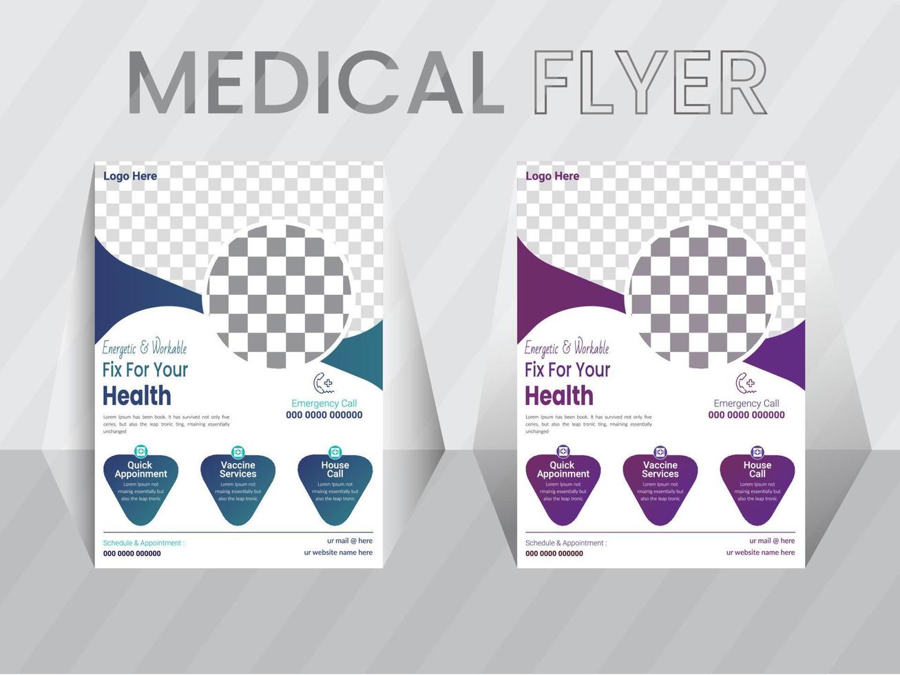 Medical healthcare flyer design template, vector poster design layout.