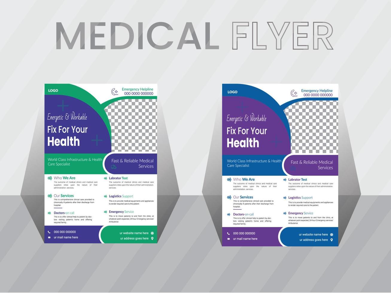 Medical healthcare flyer design template, vector poster design layout.