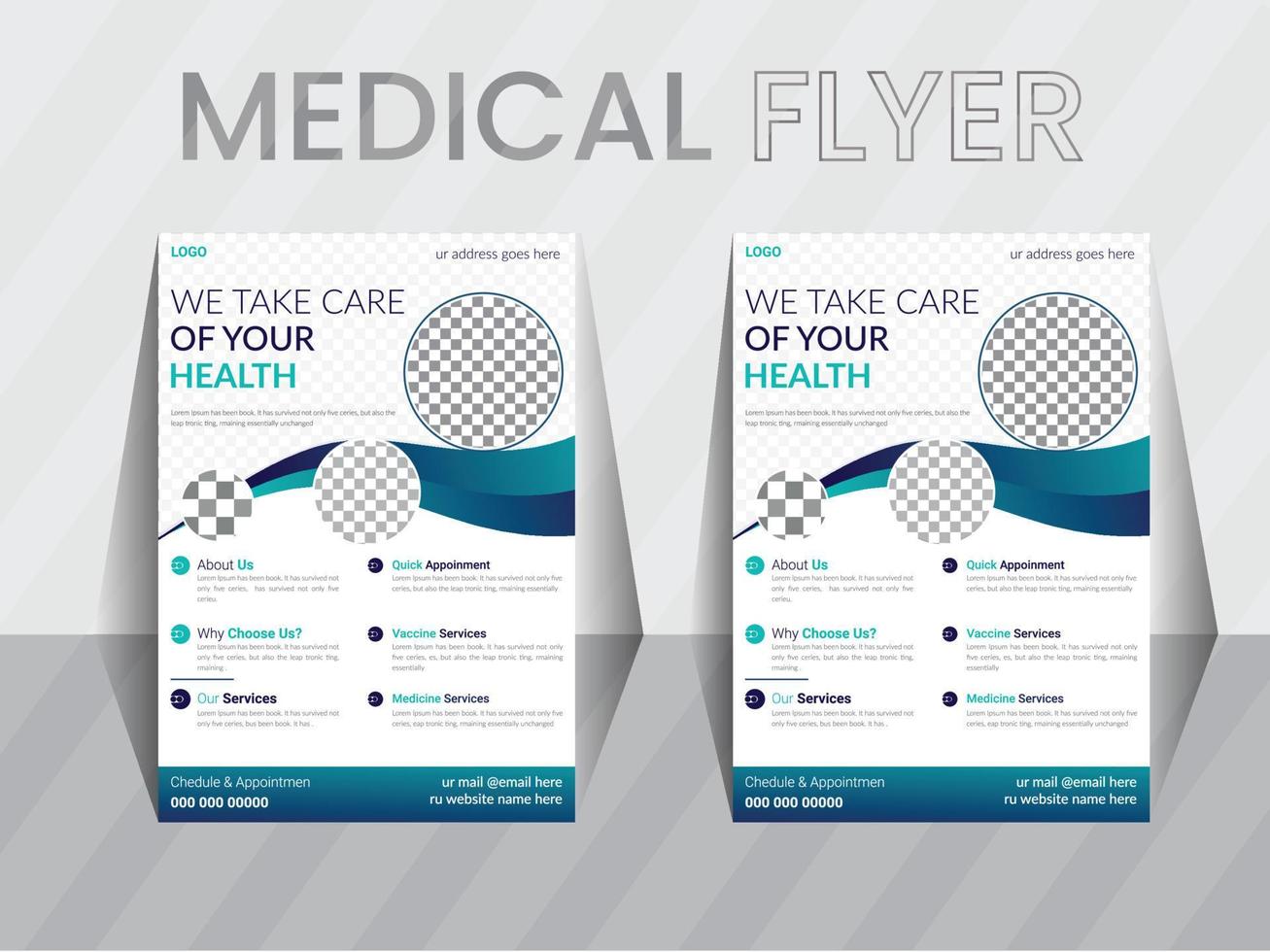 Medical healthcare flyer design template, vector poster design layout.