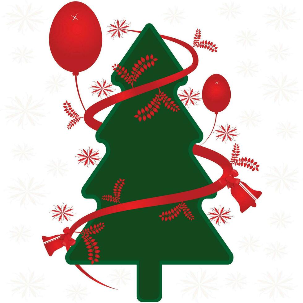 Merry Christmas Tree Vector Design.
