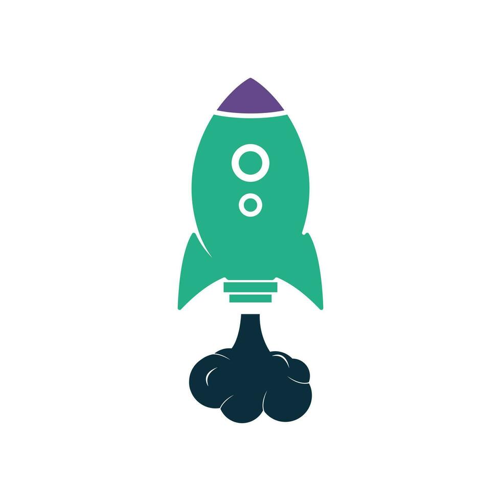 diseño de logotipo de vector de cohete. poner en marcha el logotipo vectorial abstracto de la nave espacial cohete.