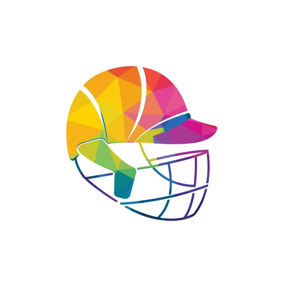 diseño de icono de vector de casco de críquet. casco creativo para el concepto de campeonato de cricket.