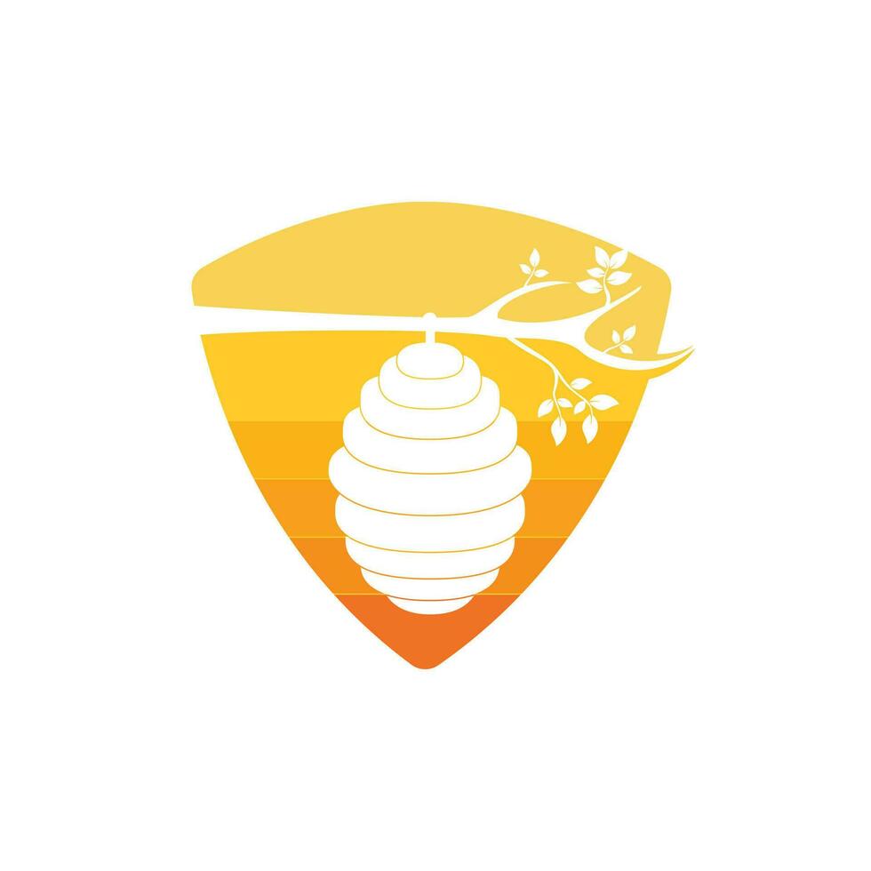 diseño vectorial del logotipo de la colmena de panal. icono de miel ilustración vectorial plana para logotipo, web, aplicación, ui. vector