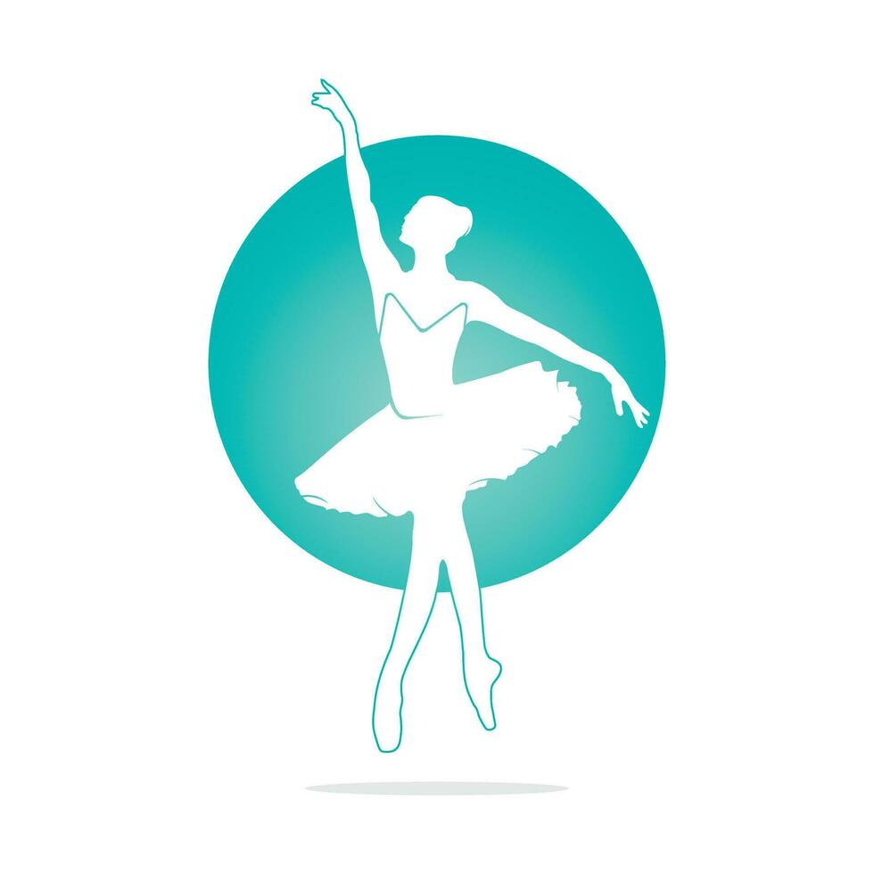 Ballet dancer vector logo design. Logo design for ballet school and dance studio.