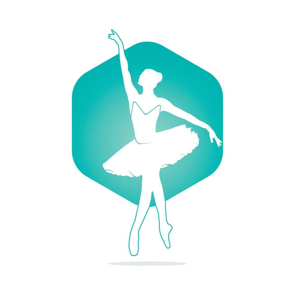 Diseño de logotipo vectorial de bailarina de ballet. diseño de logotipo para escuela de ballet y estudio de danza. vector