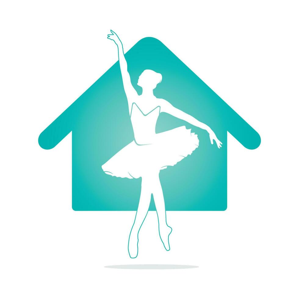 bailarina de ballet y diseño de logotipo de vector doméstico. diseño de logotipo para escuela de ballet y estudio de danza.