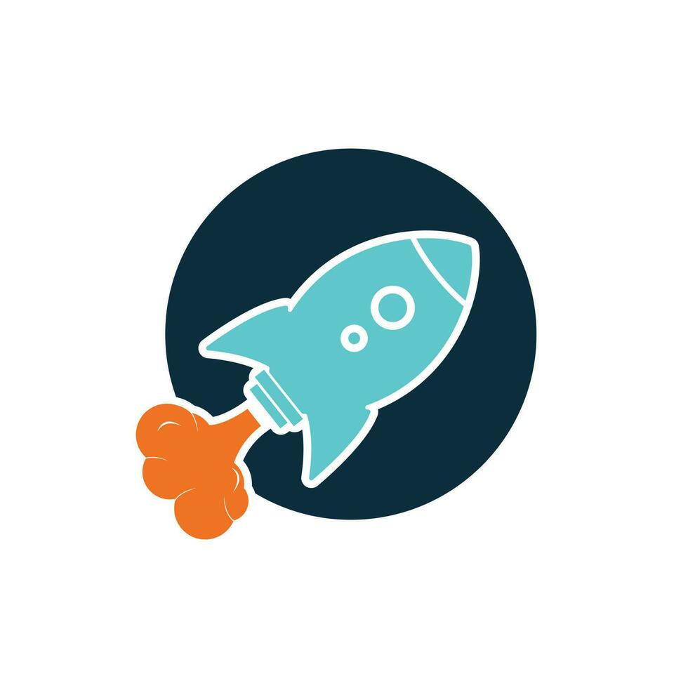 Rocket Vector Logo Design. Start up Rocket Space Ship Abstract Vector Logo.