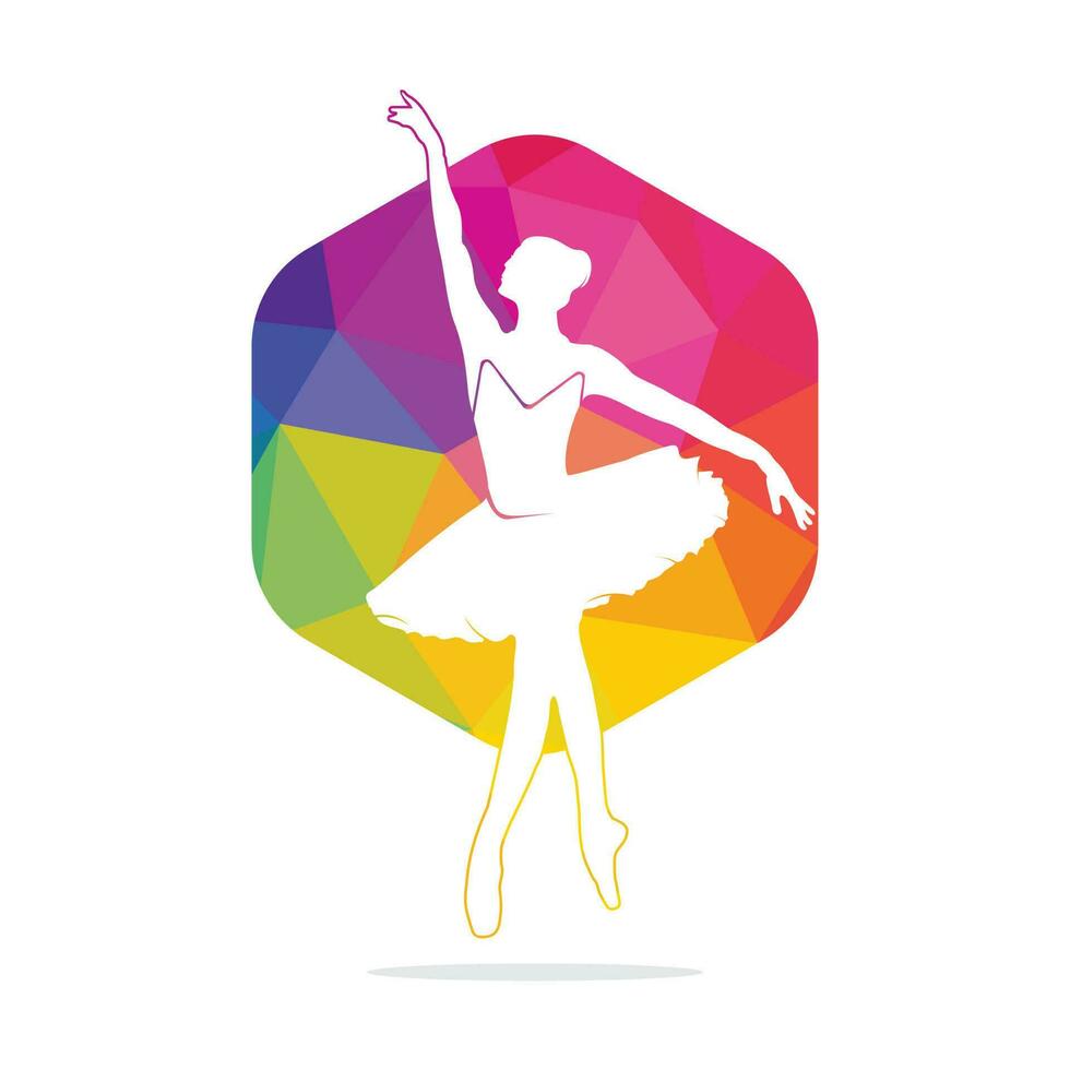 Diseño de logotipo vectorial de bailarina de ballet. diseño de logotipo para escuela de ballet y estudio de danza. vector