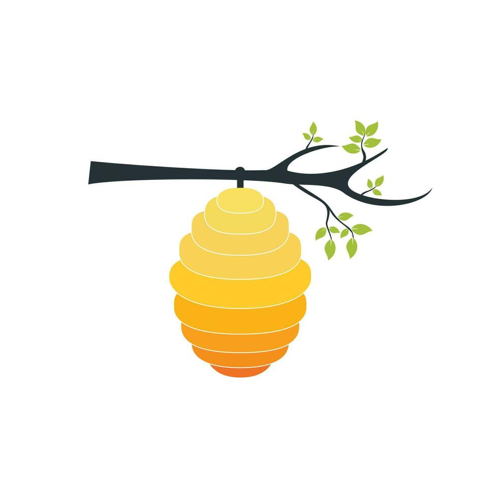 Honeycomb Hive Logo Vector Design. Honey icon flat vector illustration for logo, web, app, UI.