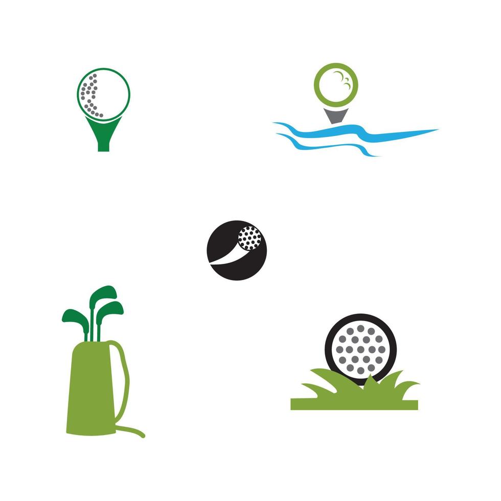 logotipo de diseño de ilustración de vector de icono de golf