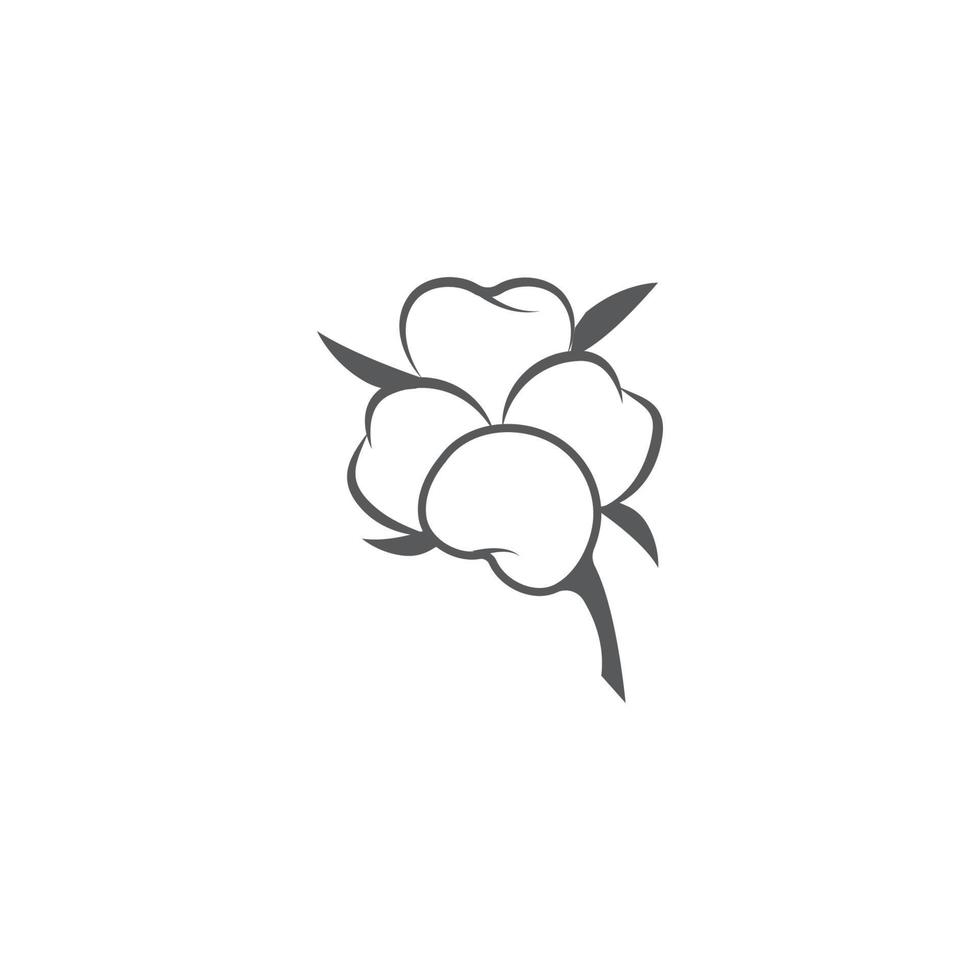 plantilla de icono de vector de flor de algodón