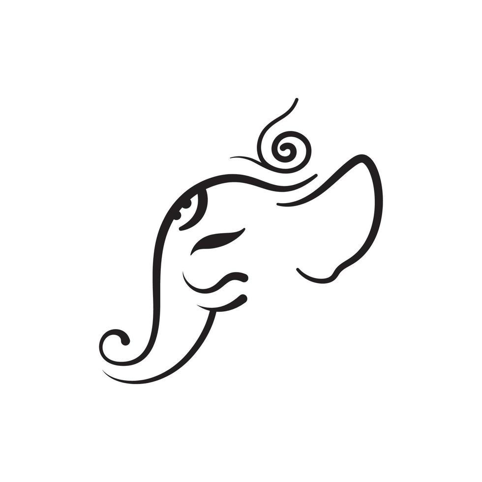 Ilustración de diseño de icono de vector de ganesha