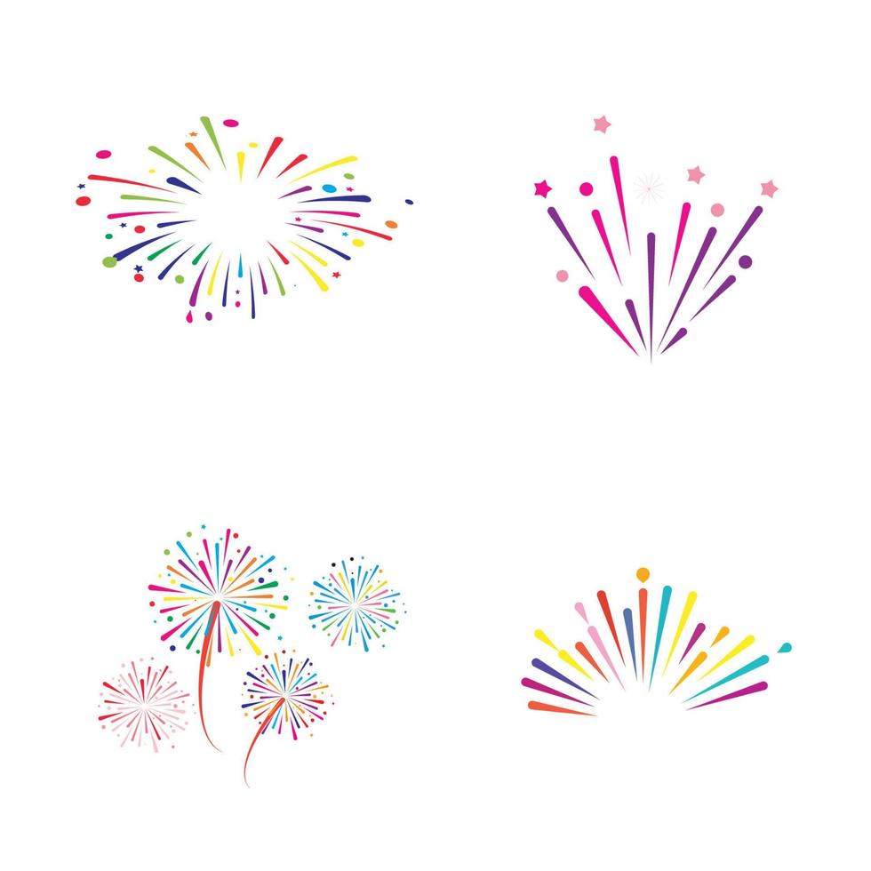 fire work icon Vector Illustration design Logo